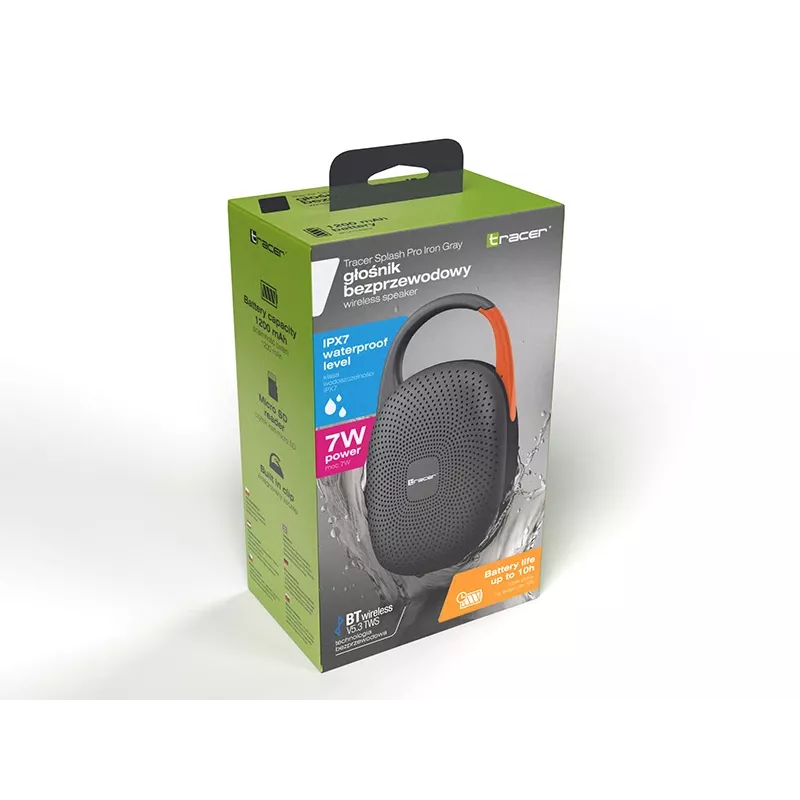 Przenośny głośnik Bluetooth TWS No name Splash PRO — Iron Gray