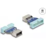 DeLOCK Adapter USB męskie złącze pinowe na wewnętrzne żeńskie USB Type-E 5 Gbps niebieski
