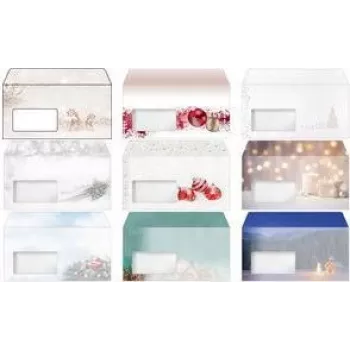 Koperta sigel DU634 DIN długa z okienkiem — wzór Christmas Golden Glow