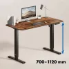 Biurko elektryczne z regulacją wysokości Ergo Office, maks. wysokość 1160 mm, maks. - 80 kg, bez blatu sit-stand, czarne, ER-400 B
