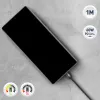 Kabel USB-C Tellur TLL155791, 1 m, 3A, czarny