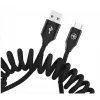 Kabel USB do USB-C Tellur Rozciągliwy 3A 1,8 m Czarny