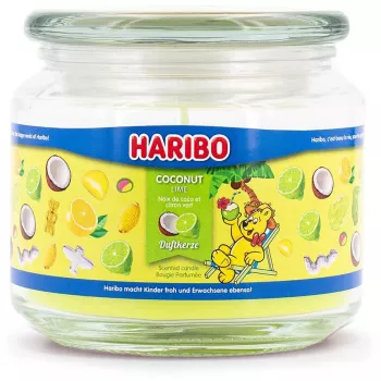 Haribo świeca woskowa Cylinder A2165 — zielona, wysokość 95 mm, podstawa 100×100 mm, do użytku wewnętrznego, 1 szt.