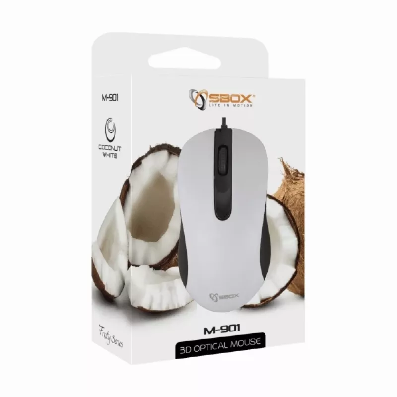 Sbox M-901 Mysz optyczna Biały