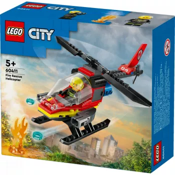 LEGO City Śmigłowiec strażacki 60411 zabawka konstrukcyjna, 85 elementów, obrotowe łopaty, 1 minifigurka, wiek 5+ (220×90×60 mm)
