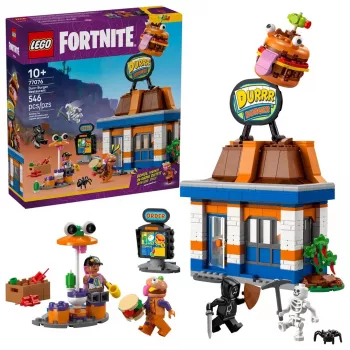 Klocki LEGO LEGO FORTNITE 77076 Durrr Burger Restaurant — zestaw 546 elementów, 4 minifigurki, 270×180×90 mm