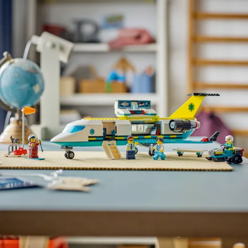 LEGO City Samolot Ratunkowy 60465 – mały zestaw konstrukcyjny samolotu ratunkowego, 403 elementy, 4 minifigurki, wiek 6+