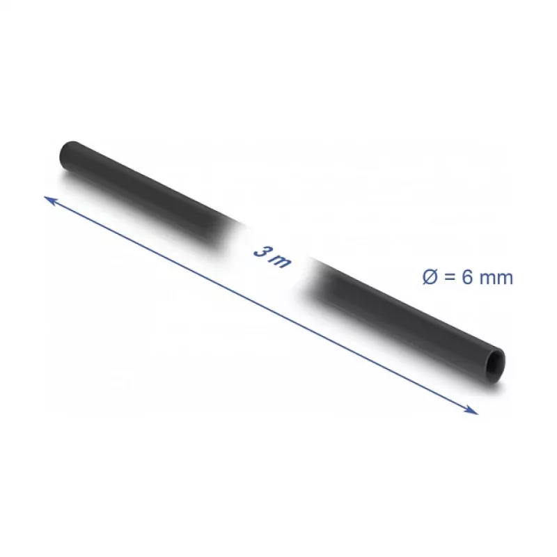 DeLOCK PVC rura izolacyjna 3 m x 6 mm Czarny