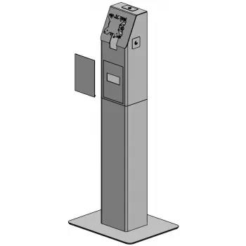 Wolnostojący kiosk samoobsługowy Ergonomic Solutions SPK400-02 z regulacją wysokości i wytrzymałą konstrukcją