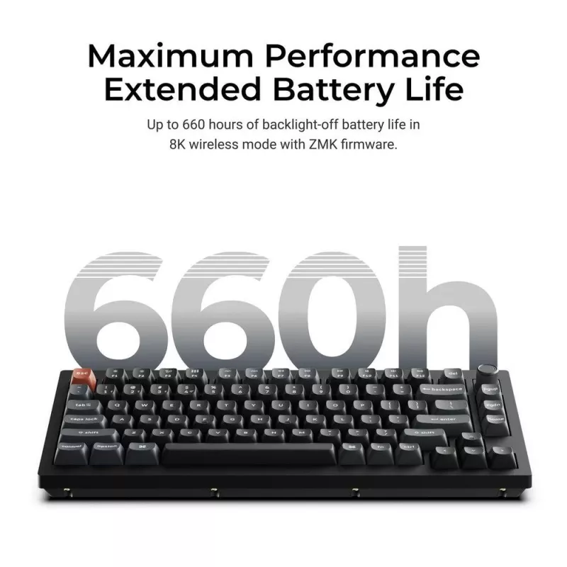 Klawiatura mechaniczna Keychron V1 Ultra 8K — format 75%, QWERTY, Bluetooth, RGB, czarna