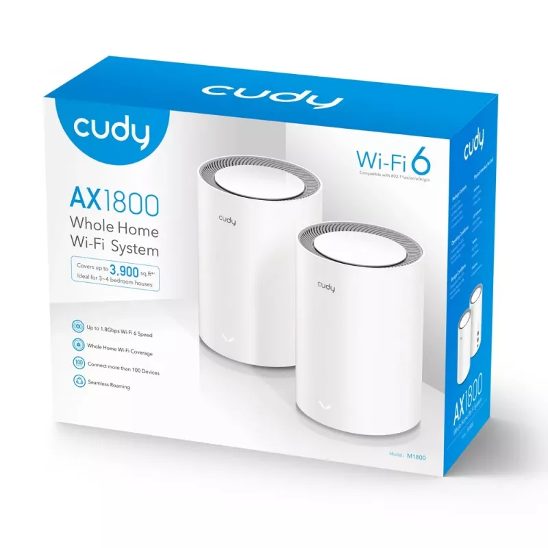 System mesh Cudy AX1800 dwupasmowy 2,4 GHz 5 GHz Wi-Fi 6