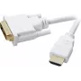 SpeaKa Professional Kabel adapter DVI / HDMI DVI-D 18+1pin wtyk, HDMI-A wtyk 2.00 m Biały SP-7870336 Pozłacane styki wtyków Kabel DVI (SP-7870336)