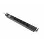 Lanberg PDU-05E-0200-IEC-BK jednostka dystrybucji zasilania (PDU) 5 gniazd AC 1U Czarny