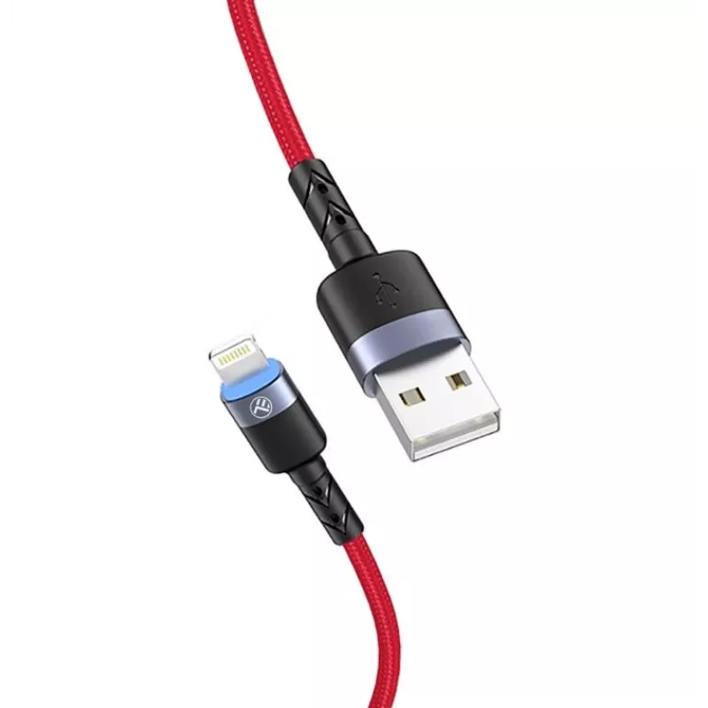 Kabel USB do Lightning Tellur, 3 A, 1,2 m, wskaźnik LED, czerwony