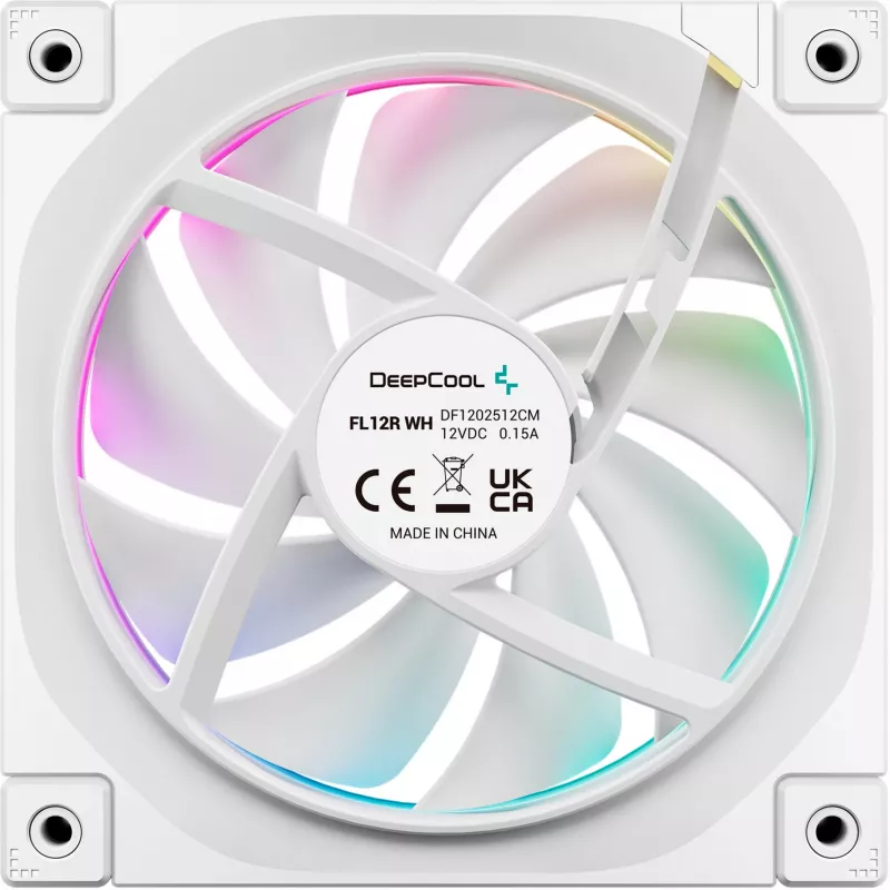 DeepCool FL12R Wentylator PC 120 mm, biały, 2150 RPM, active PFC, podświetlenie ARGB