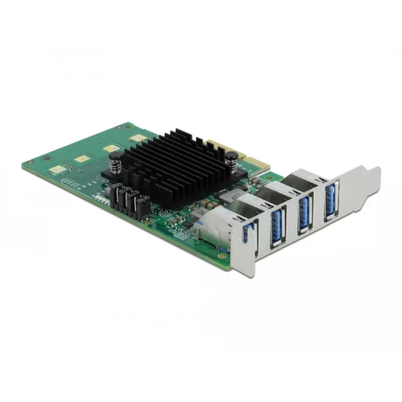 Karta DeLOCK PCI Express x4 do 4 x zewnętrznych USB 3.0 Quad Channel - niski profil