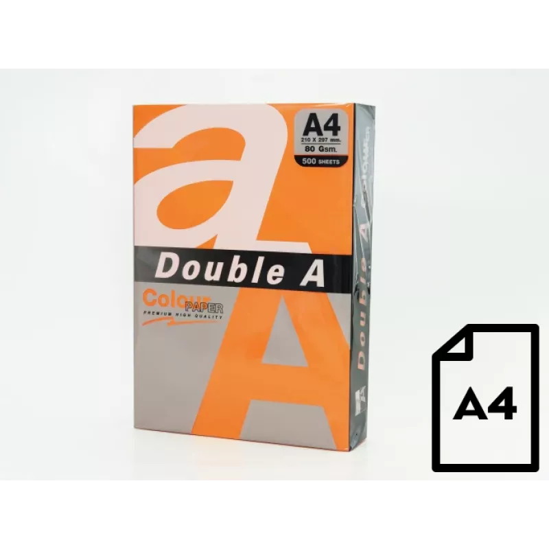 Papier kolorowy Double A, 80g, A4, 500 arkuszy, Szafran