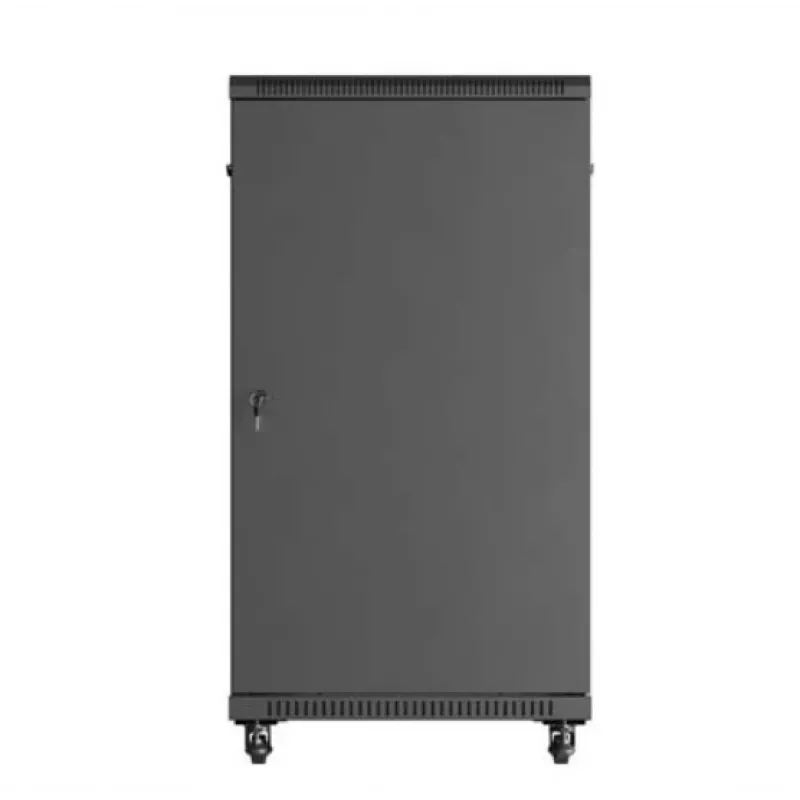 Szafa rack LANBERG FF01-6222-12B 22U 600x1200 mm czarna z przeszklonymi drzwiami przednimi i tylnymi