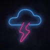 Lampa neonowa MANTA SNL71BL Chmura z błyskawicą niebiesko-różowa – dekoracyjny neon LED