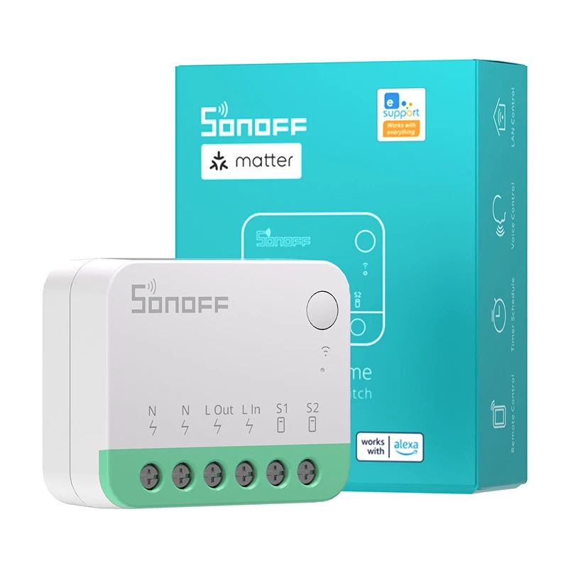 Sonoff MINIR4M Matter inteligentny mini przełącznik WiFi (HomeKit, SmartThings, Home Assistant).