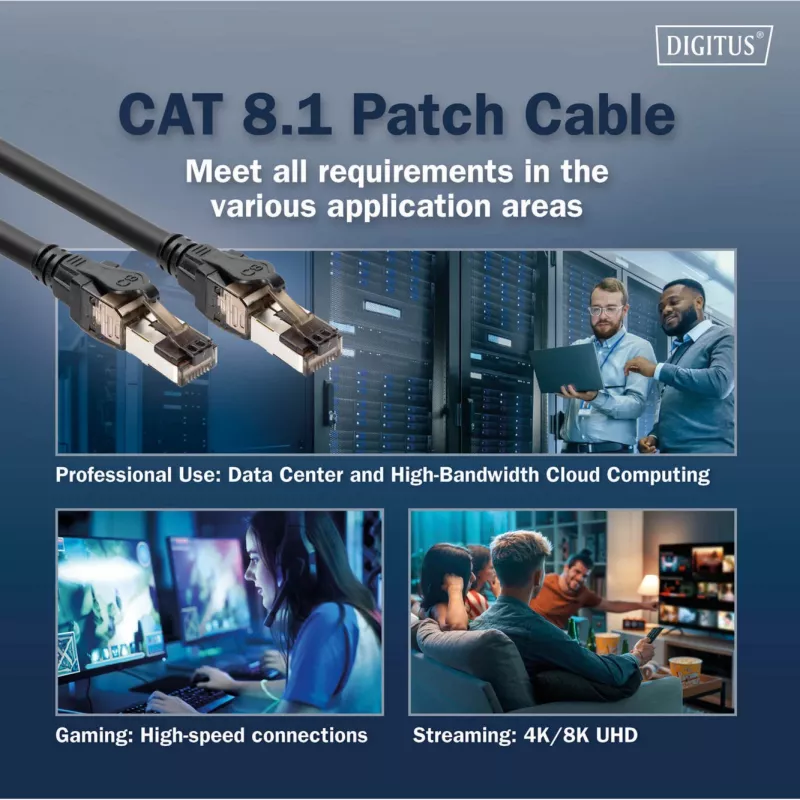 Kabel krosowy Digitus CAT 8.1 S/FTP RJ45 5m Czarny