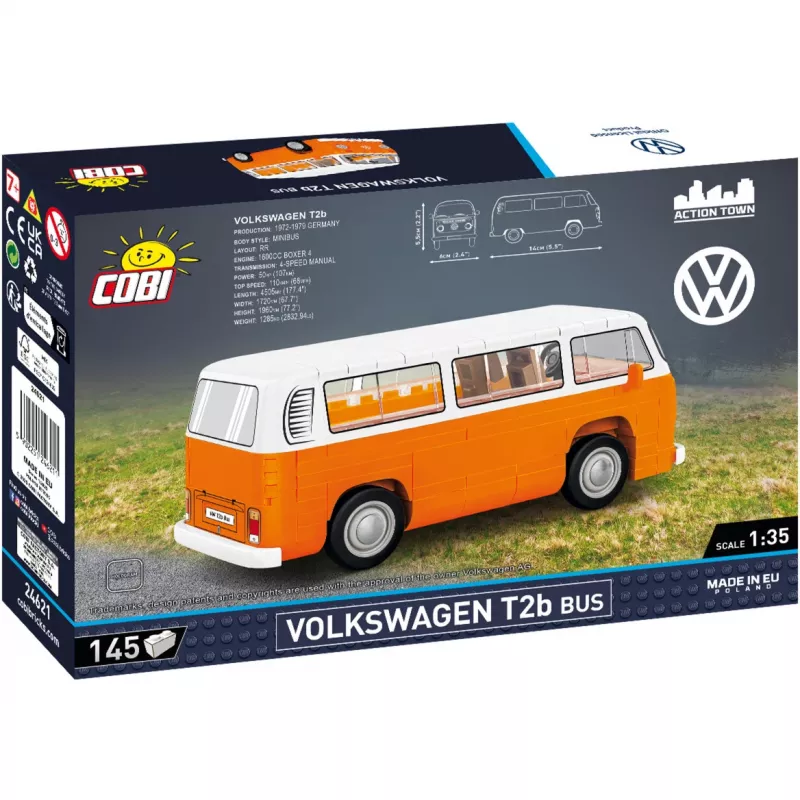Zestaw konstrukcyjny Cobi Volkswagen T2b Bus pomarańczowy, skala 1:35