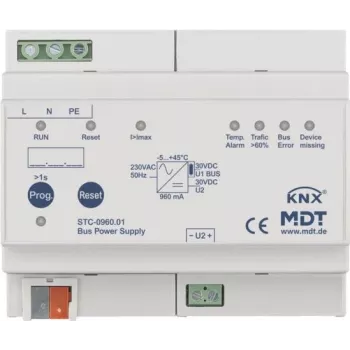 MDT STC-0960.01 Zasilacz magistralny z diagnostyką 8TE, REG, 960mA (STC-0960.01)