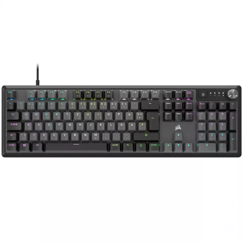 Corsair K70 CORE RGB klawiatura gamingowa USB QWERTZ niemiecka szara