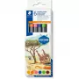 Pisak Staedtler 3001 C6-3 — 6 kolorów, cienka końcówka, końcówki kulista i pędzelkowa