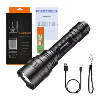 Latarka Supfire C8-H — 1200 lm, ładowanie USB, zasięg 250 m