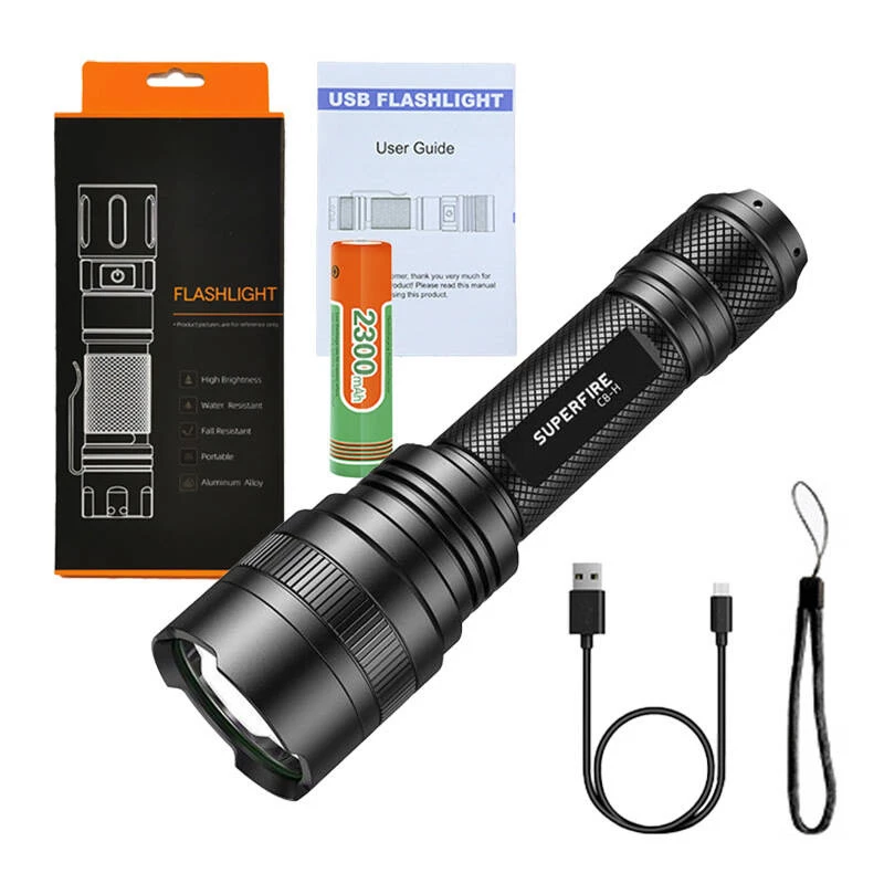 Latarka Supfire C8-H — 1200 lm, ładowanie USB, zasięg 250 m