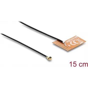 Antena DELOCK 2,4 GHz I-PEX MHF® I wtyk dookólna 2–3 dBi z przewodem FPC 15 cm do wewnętrznego montażu klejonego