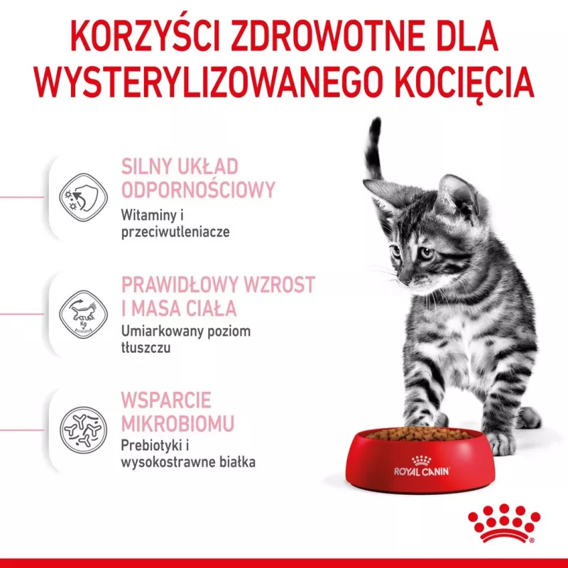 Sucha karma dla kota Royal Canin Kitten Sterilised 3,5 kg — drób, 34% białka, 12% tłuszczu