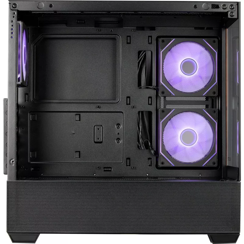 Cooler Master Elite 690 Obudowa PC, Midi-Tower, ATX, szkło hartowane - 4x wentylator ARGB, drewno, czarny