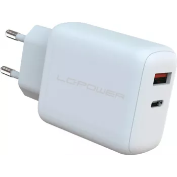 Ładowarka sieciowa LC-Power LC-GAN-45 uniwersalna AC szybkie ładowanie biała