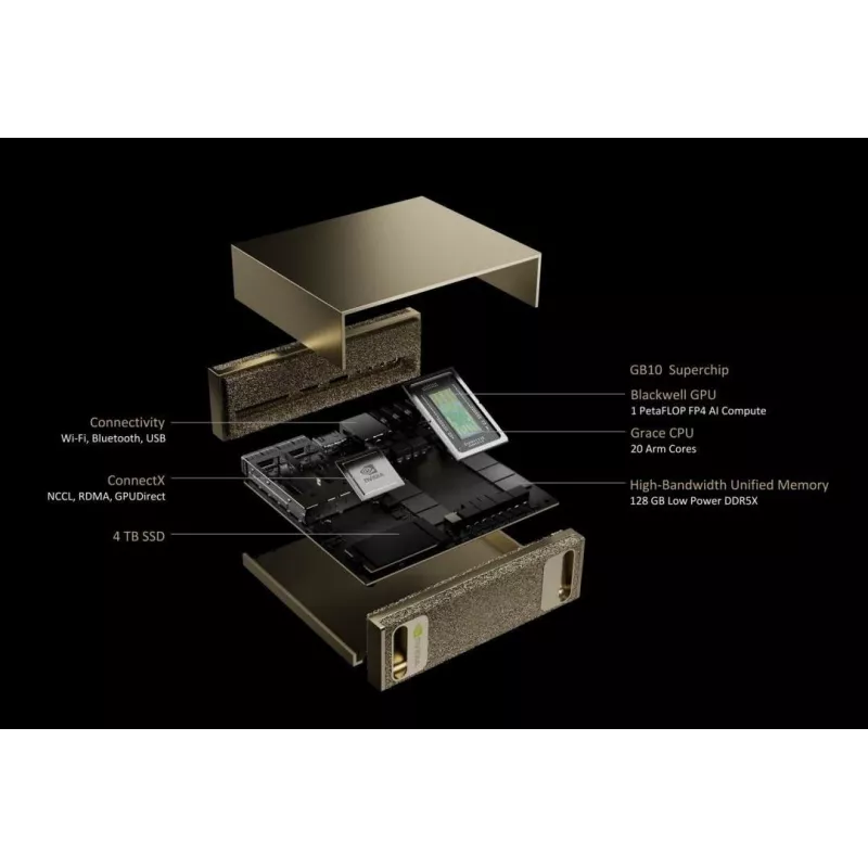 Komputer PNY NVIDIA DGX Spark GB10 128 GB LPDDR5x-SDRAM 4 TB SSD DGX OS Gold