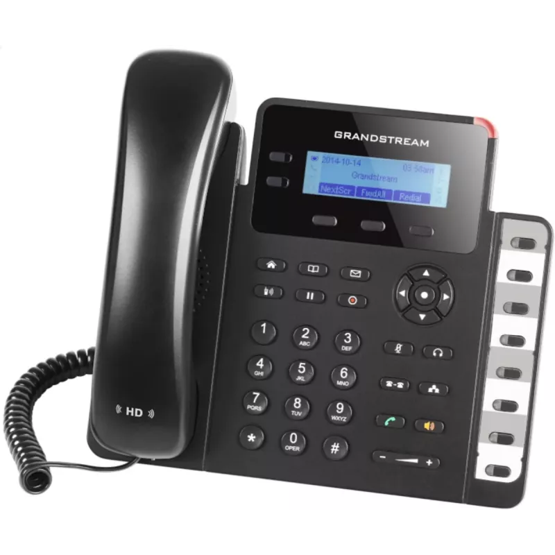 Telefon DECT Grandstream GXP1628 — DECT telefon biurkowy/ścienny, LCD 132x48 px, głośnik, 500 kontaktów, zestaw słuchawkowy RJ‑9