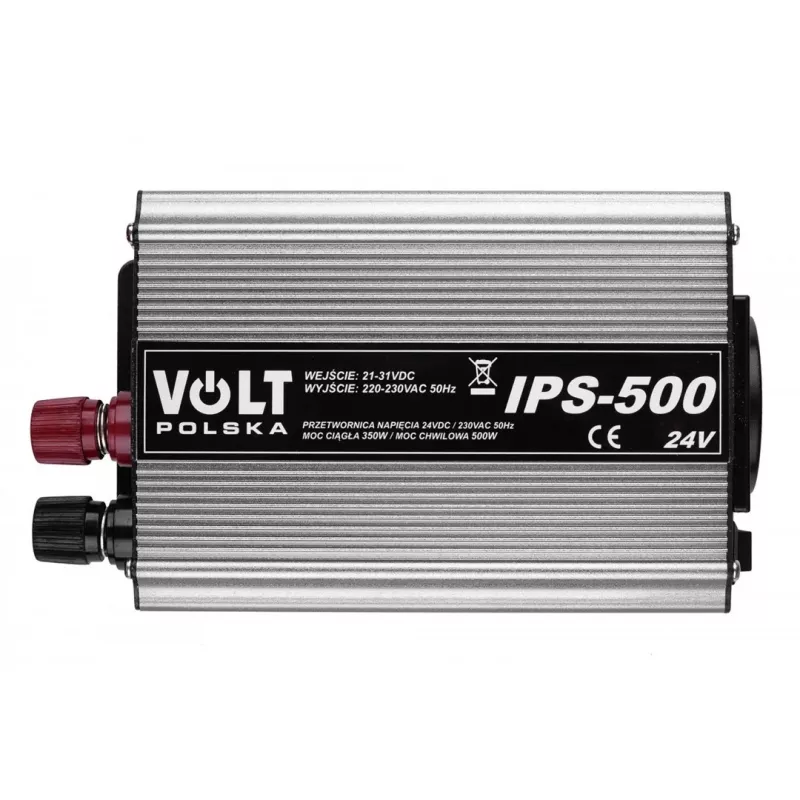 Przetwornica napięcia AZO 350/500W 24V na 230V model 4PRZ24230IPS500, 350W ciągła / 500W szczytowa