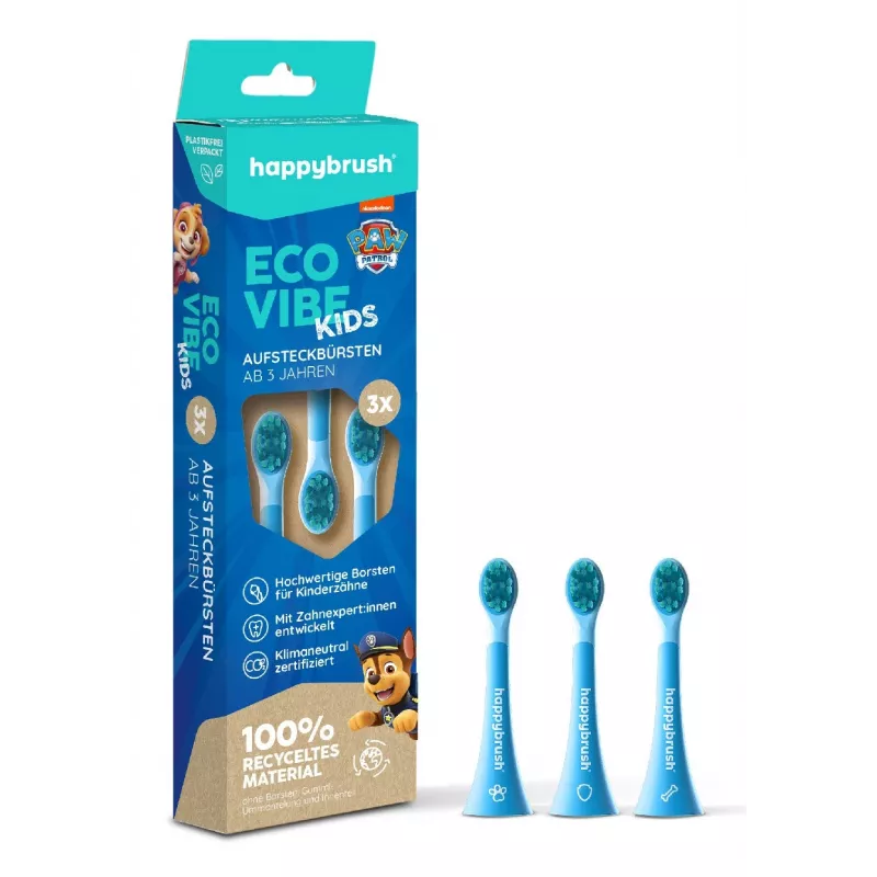 happybrush EcoVibe Kids Paw Patrol wymienne końcówki do szczoteczki, niebieski, 3 szt.