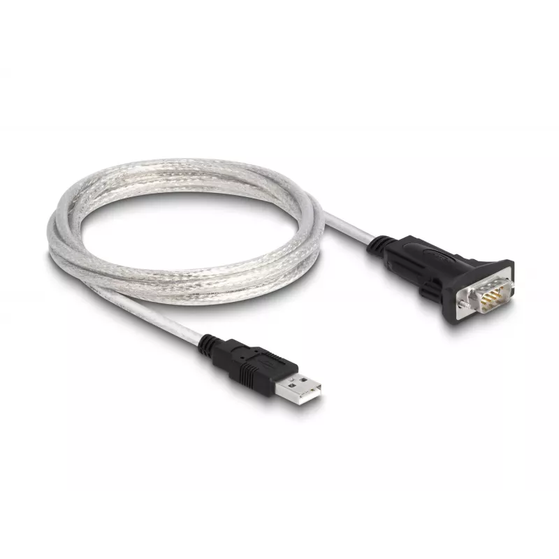 DeLOCK 63465 Kabel szeregowy Czarny Przezroczysty 1.8m USB Typ-A DB-9