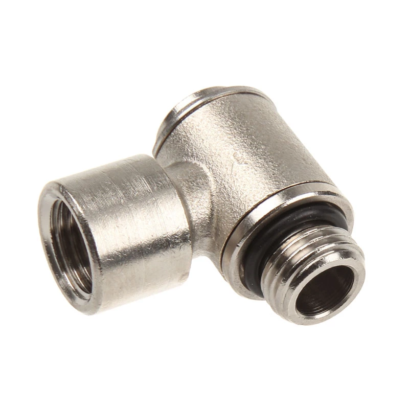 aqua computer Adapter 90 stopni G1/4 inch AG do G1/4 inch IG - obrotowy, srebrny