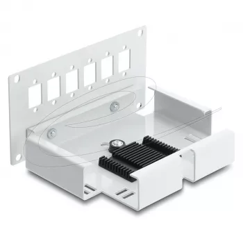 Patch panel DELOCK 6-portowy dla SC simplex lub LC duplex, metalowy szary, montaż na szynie DIN