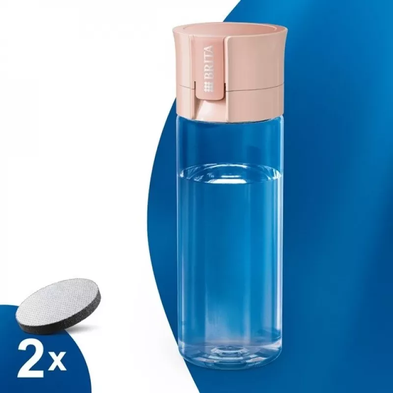 Butelka filtrująca BRITA Vital brzoskwiniowa 600 ml z filtrami BRITA MicroDisc (5 dysków)