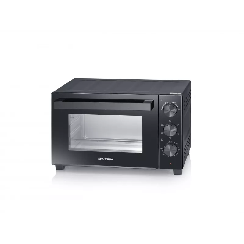 Mini piekarnik SEVERIN TO 2075 — pojemność 30 L, 1600 W, wolnostojący, czarny, funkcja grilla