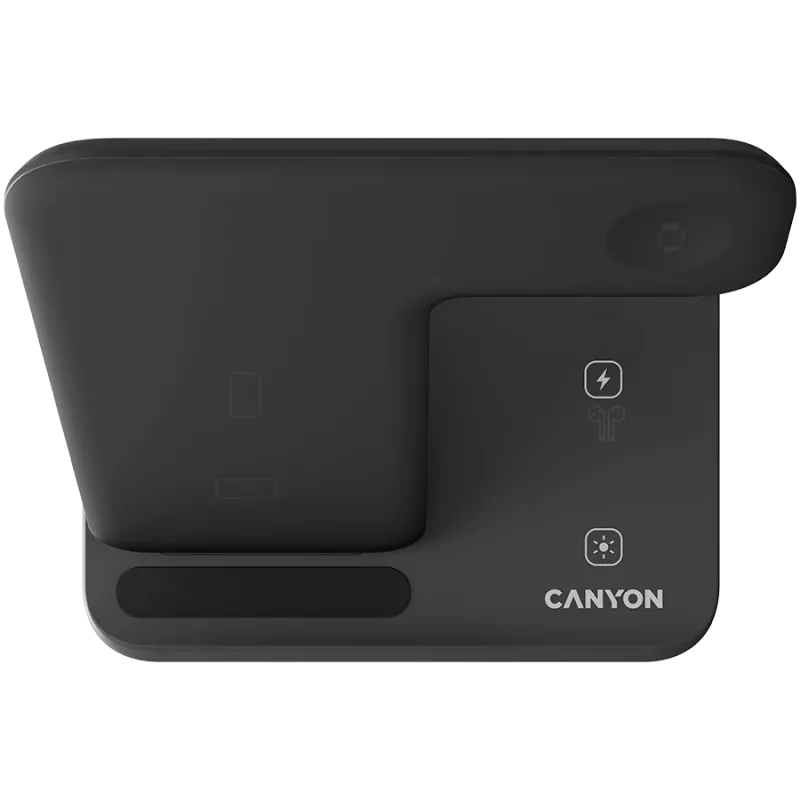 Stacja ładująca Canyon Wireless Charger Dock 3in1 QI dla Apple 15W czarna detal