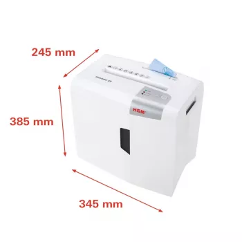 Niszczarka papieru HSM X5 cięcie cząsteczkowe P-4, szerokość robocza 22 cm, cząstki 4,5 mm, pojemność 5 arkuszy, kosz 18 l