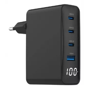 Gembird TA-UC-PDQC100LCD-01-BK ładowarka do urządzeń mobilnych Laptop, Smartfon Czarny AC Szybkie ładowanie Wewnętrzna