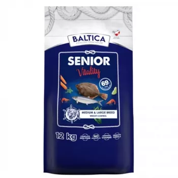 Sucha karma dla psa BALTICA EXCELLENT Senior Vitality M/L 12 kg — ryba, 26% białka, 12% tłuszczu, dla średnich/dużych psów seniorów