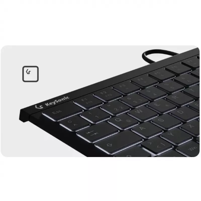 KeySonic KSK-5011ELC (DE) klawiatura Dom USB QWERTZ niemiecki Czarny