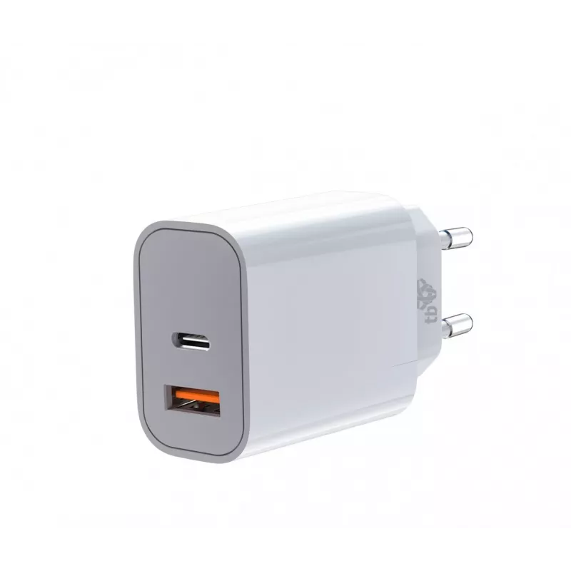 Universal charger 2x3A USB C + USB A Moc Delivery Biały